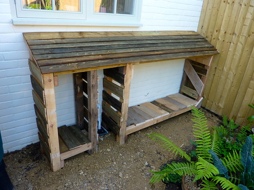 Home-made wood shed