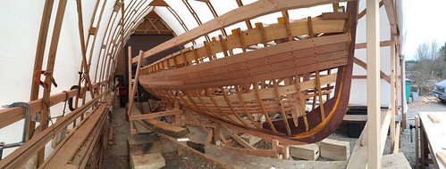 IMG_2709 - Port Hadlock WA - Northwest School of Wooden Boatbuilding - Traditional Large Craft - Hanson-28 - panorama, starboard side