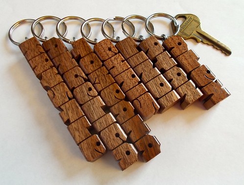 Walnut Wood Name Keychains