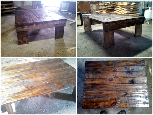 Simple, medium sized coffee table made from pallets