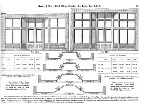 wood store fronts, 1906 Mesker Bros