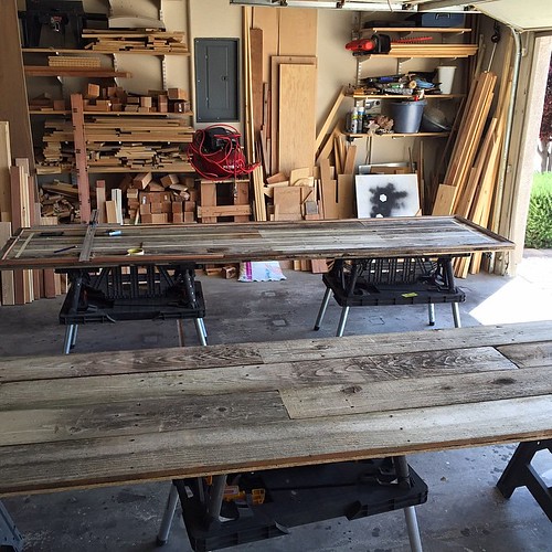 Started a new project today with @markgoddard_1969. We are cutting and burning in wording on these two awesome ten foot long reclaimed barn wood signs (someone else made them) for a beer festival this weekend in Las Vegas. #creationsbyjeff #wood #