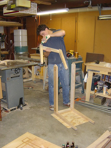 Glueing up the table frame