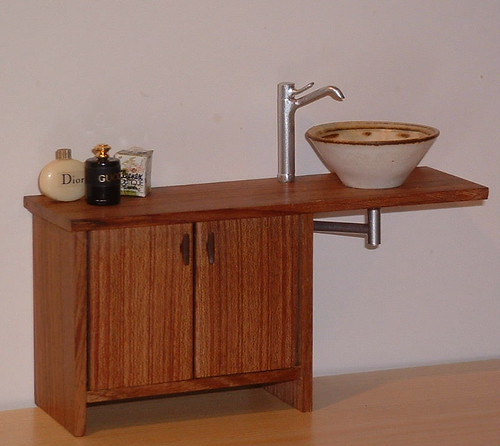 miniature asymetrical vanity unit