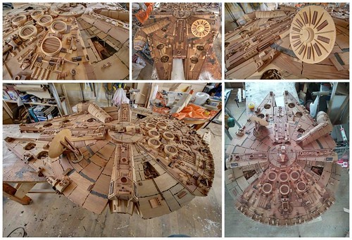 Amazing Millenium Falcon Made From 3,000 Pieces of Wood by Martin Creaney