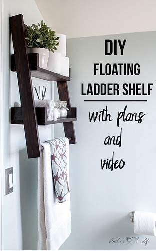 Diy Home : This is the shelf I have been waiting for!! This DIY floating ladder shelf is so...