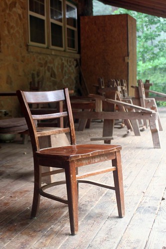 Front porch of the woodcarving studio