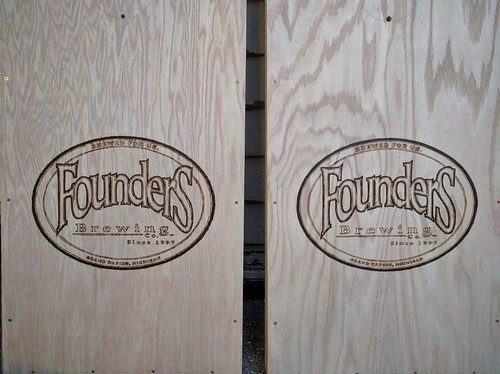 Founders Brewing all burned in! Next step is staining.   #foundersbrewing #woodburning #cornhole #beanbags  #