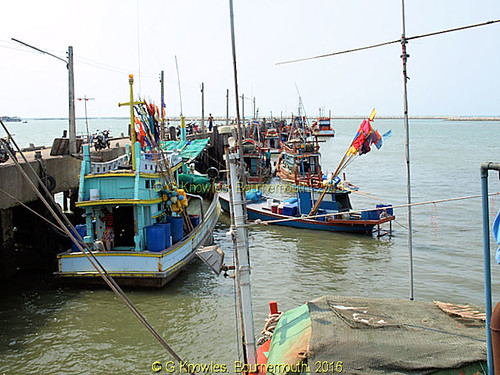 Angsila Harbour fishing boats in 2010, Angsila, Chonburi Province, Thailand.