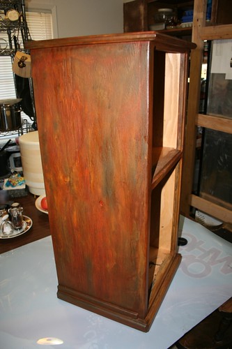 Faux Rust Wood Cabinet