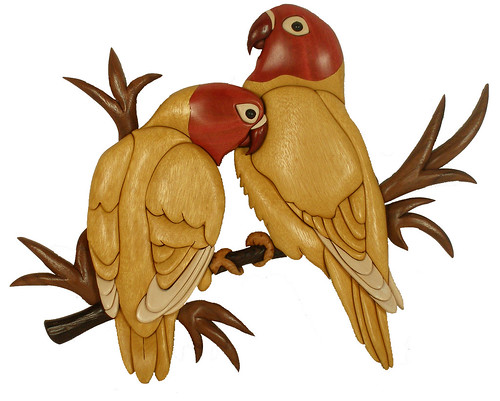 Intarsia Lovebirds