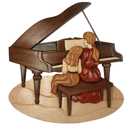 Intarsia Piano Girls