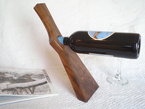 Walnut Gunstock Balancing Bottle Holder