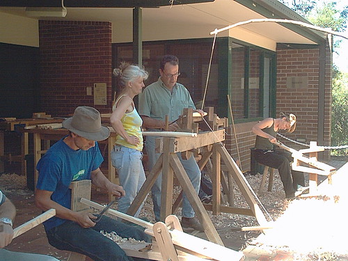 Pole lathe at the botanic gardens in Canberra