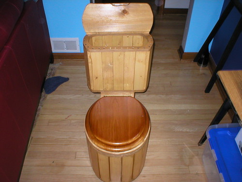 Sawdust Toilet - Front (with Tank open)