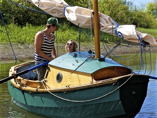 Derek and Lacy, aboard LIBERTY 53, laughing all the way