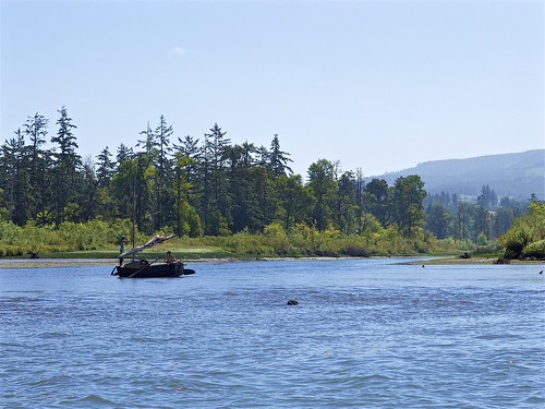 the mouth of Elochoman Slough has a small bar across it, requiring some pushing, heaving, and bouncing, to get into the main channel of the Columbia