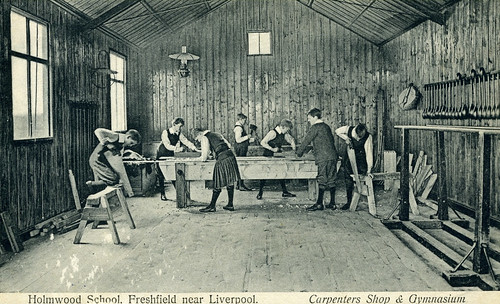 Barkfield Lane Holmwood School 1910 Woodwork Class PC02