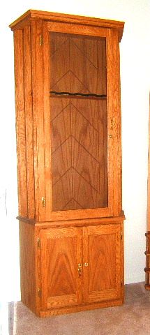 Oak Gun Cabinet (Glass Sides)