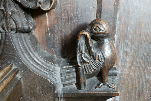 Carved wooden pew ends, St George, Stowlangtoft, Suffolk