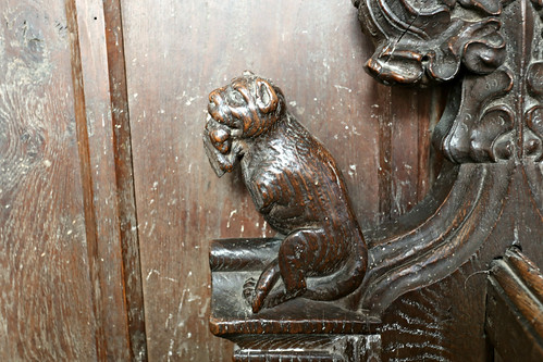 Carved wooden pew ends, St George, Stowlangtoft, Suffolk