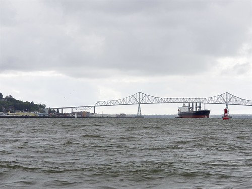 Astoria is perched on the edge of a very busy shipping channel