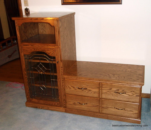 Custom Oak Media Entertainment Center.