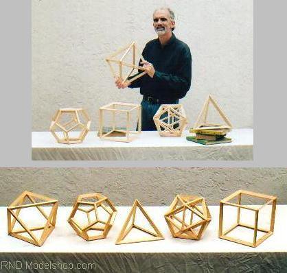 Platonic Solids wood models