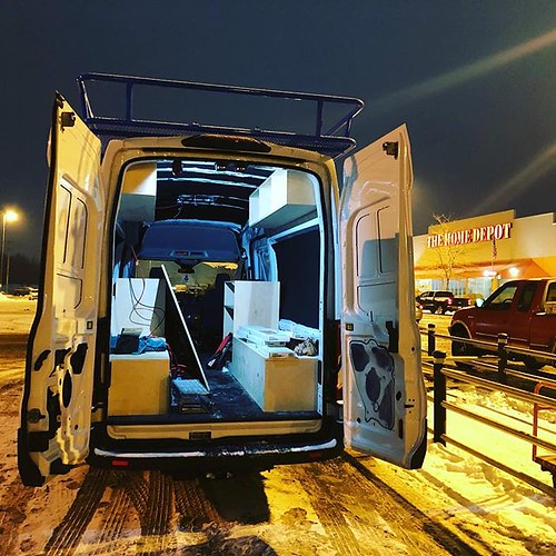 Another night loading up the van with materials @homedepot for this week’s projects so pretty out rn. #vanlife #homedepot #vanbuild #wood #cedar #roof #van #ford #transit #fordtransit #fordtransitcamper #campervan #buildout #build #