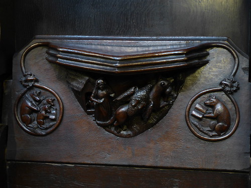 Woman chasing Fox, Misericord, Manchester Cathedral