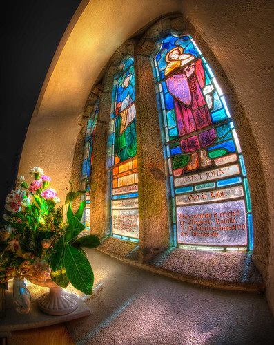 Stunning Stained Glass Window dedicated to three Saints