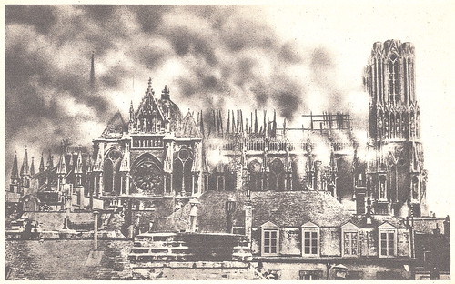 Reims (Marne) - Cathedral Burning From End to End in 1914