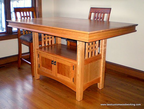 Custom Cherry Hightop Kitchen Table with 18