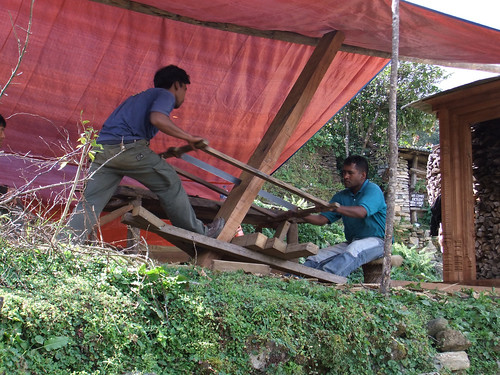 Working with Wood - Ghandruk - Trekking in Nepal