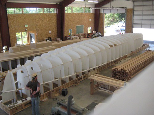 Port Hadlock WA - Northwest School of Wooden Boatbuilding - Contemporary Program - setting up the molds for the SLIVER project