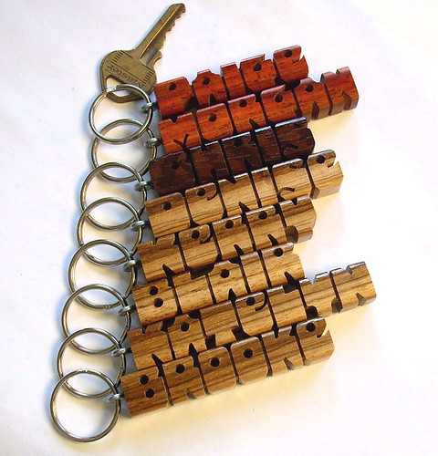 Mixed Exotic Keychains - Cocobolo, Wenge, Zebrawood