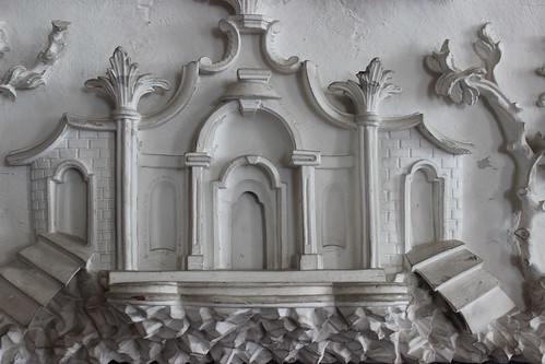 Detail from carved chimneypiece by Luke Lightfoot in the Paper Room at Claydon House, c.1760