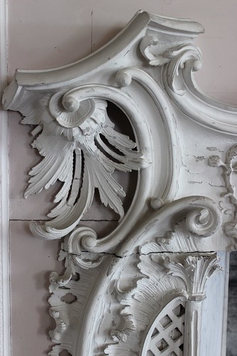 Detail from the chimneypiece by Luke Lightfoot in the Paper Room at Claydon House, c.1760