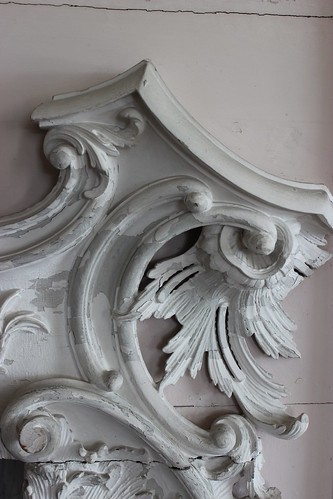 Detail from the chimneypiece by Luke Lightfoot in the Paper Room at Claydon House, c.1760