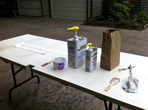 prep table in place (in driveway!)