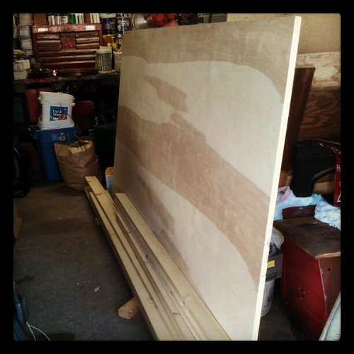 The day started with a sheet of plywood and a bunch of other pieces....