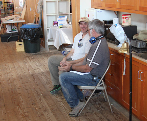 IMG_3675CF – Port Townsend WA – NWMC – NWSWBB Scamp Camp – day 5 – planking garboards – Erik Hervel, John Welsford (R)