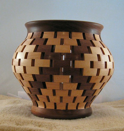 Segmented vase - walnut and hard maple