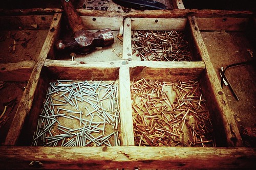 vintage tray of nails (explored)