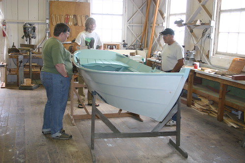 Port Hadlock WA - Boat School - Final pre-launch preps for the HEIDI Skiff, a summer workshop boat