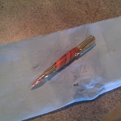 The finished #project .30 Caliber Twist #Pen w/Rose gold tip #