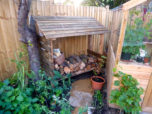 Home-made wood shed