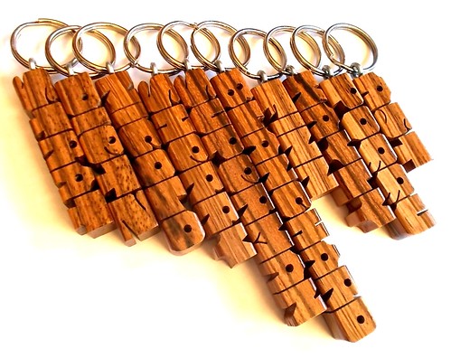 Zebrawood Name Keychains