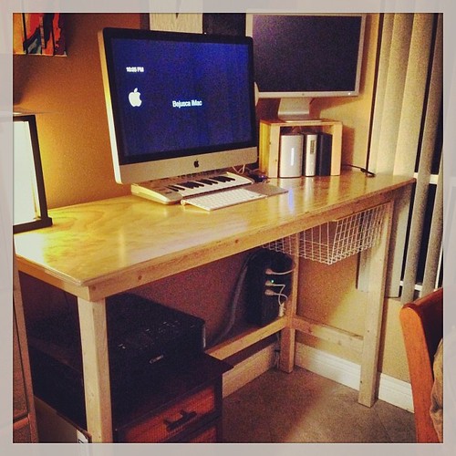 A year of wood work got off to a pretty cool start. For the month of January, project #1 Standup Desk complete :) #<a href=