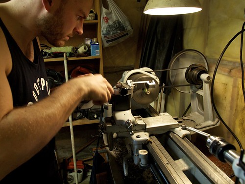 a radius-cutter on the lathe takes the ends down to a perfect bull-nose